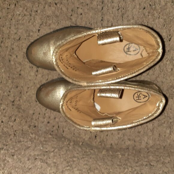 ASH-JUDY-Gold Distressed Leather Ankle Boots-Sz 40/9/9.5-Near Mint - Picture 7 of 9